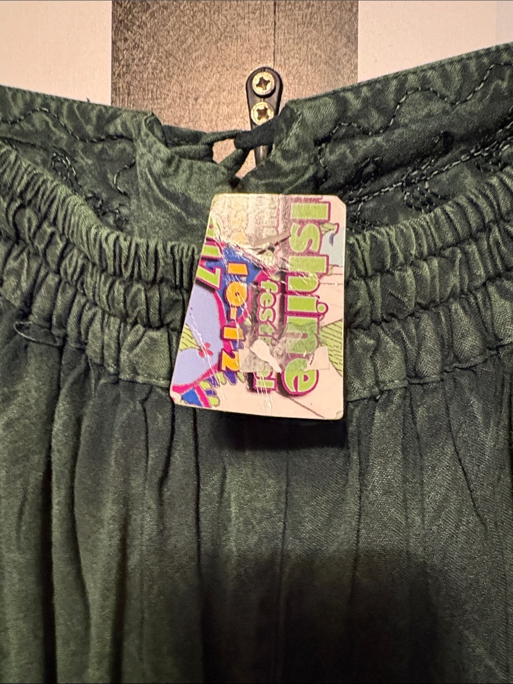 Women’s Green Tie-Front Harem Pants Hippie Whimsigoth Small/Medium 2-6/8 NWT New - Picture 10 of 10